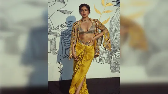 Bhumi Pednekar looks ethereal in yellow, bronze Anamika Khanna couture, photos inside