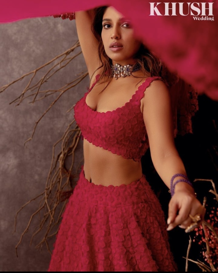 Bhumi Pednekar had a photoshoot for khush magazine ,flaunts her style in red lehenga